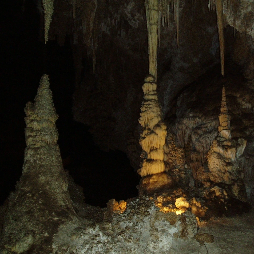 Rock formations in a cavern